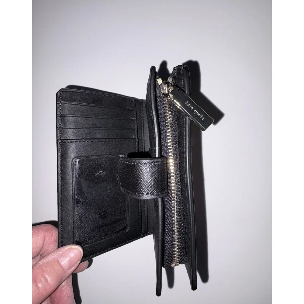 Kate Spade Madison Colorblock Med Bifold Wallet Toasted Hazelnut Black - Picture 5 of 5